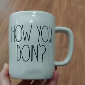 Rae Dunn Cream Mug with Black Text - How You Doin'? FRIENDS
